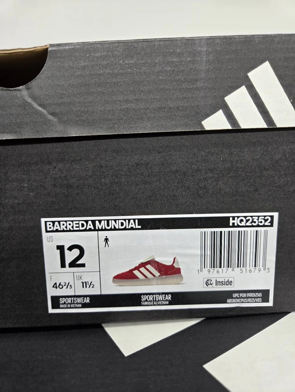 adidas Men's Barreda Mundial HQ2352 Better Scarlet Off White Shoes Size 12